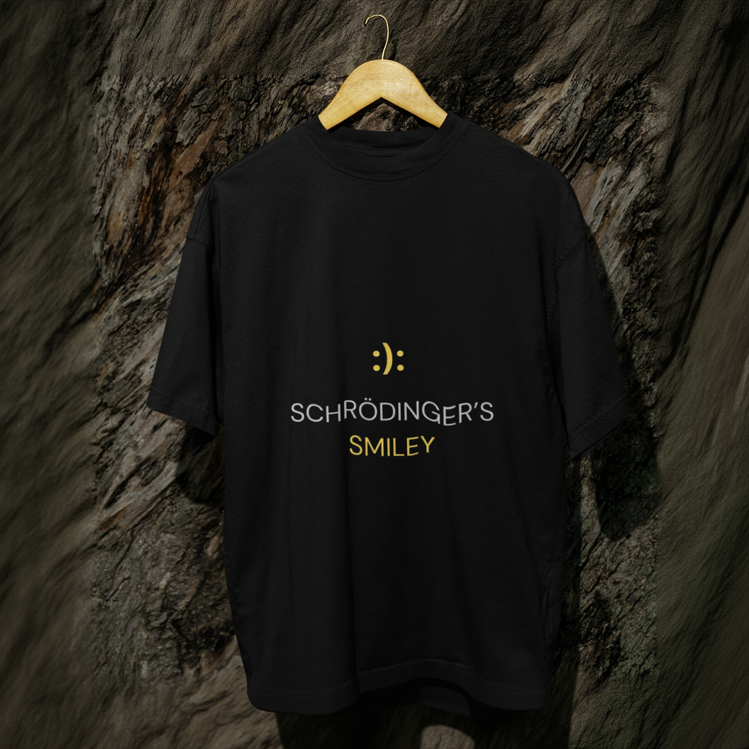 SMILEY QUANTA - Black Regular Fit T-Shirt