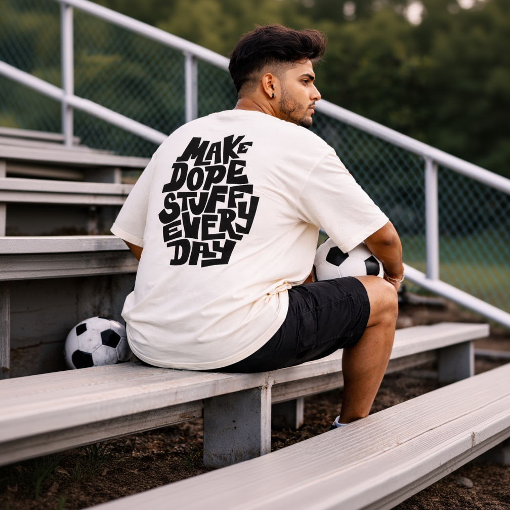 DOPE STUFF - Off White Oversized T-Shirt