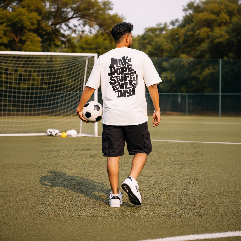 DOPE STUFF - Off White Oversized T-Shirt