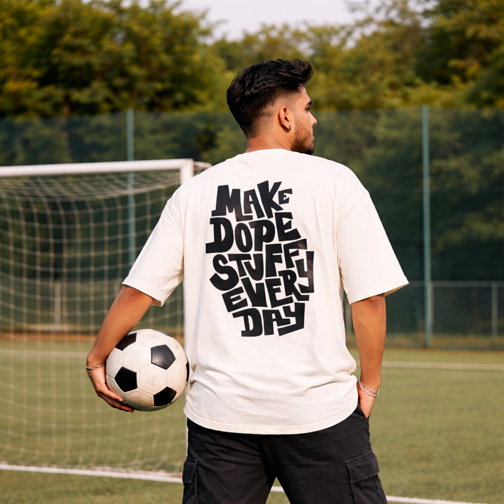 DOPE STUFF - Off White Oversized T-Shirt