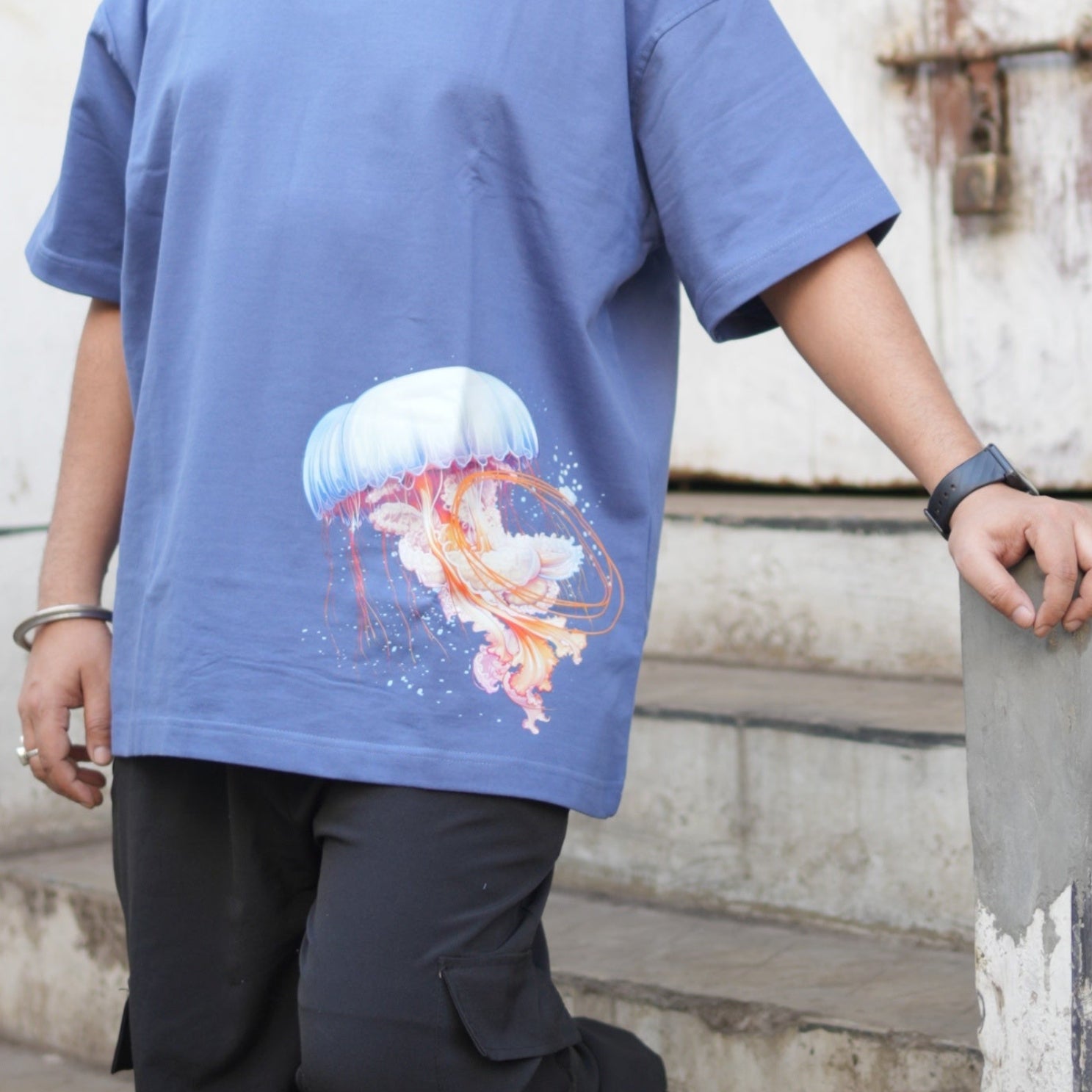 BEYOND SURFACE - Blue Oversized T-Shirt