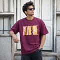 RISING HOPE - Maroon Oversized T-Shirt