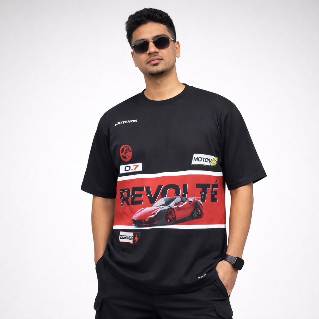 REDLINE RITUAL - Black Oversized T-Shirt