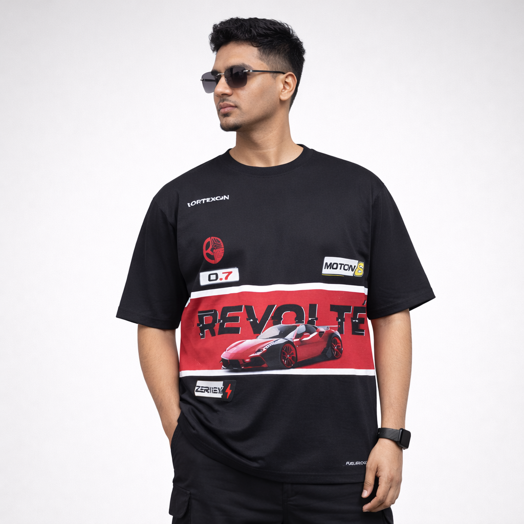 REDLINE RITUAL - Black Oversized T-Shirt