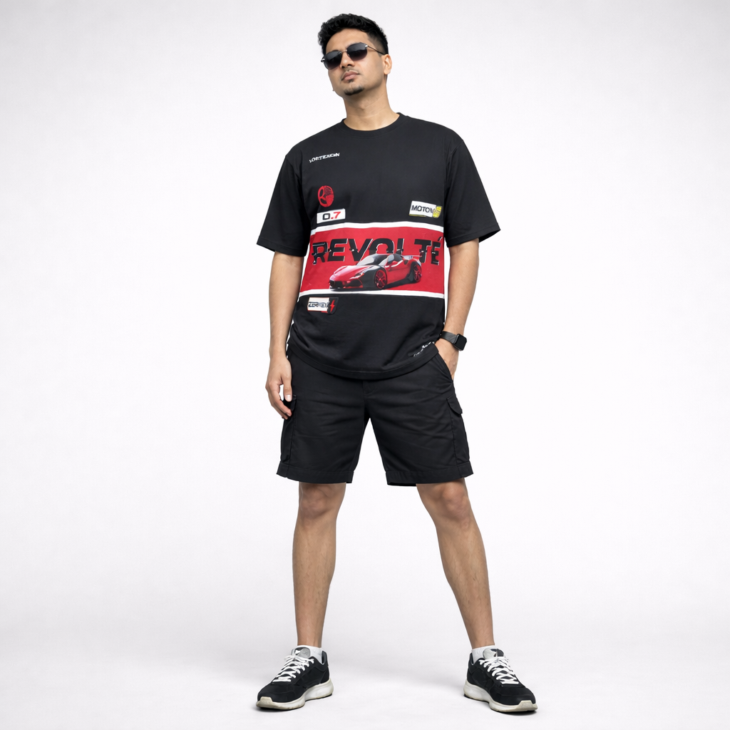 REDLINE RITUAL - Black Oversized T-Shirt