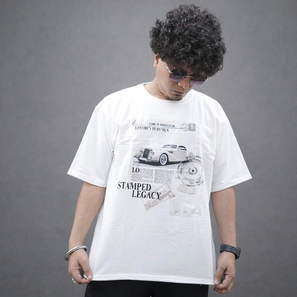 STAMPED LEGACY - Off White Oversized T-Shirt