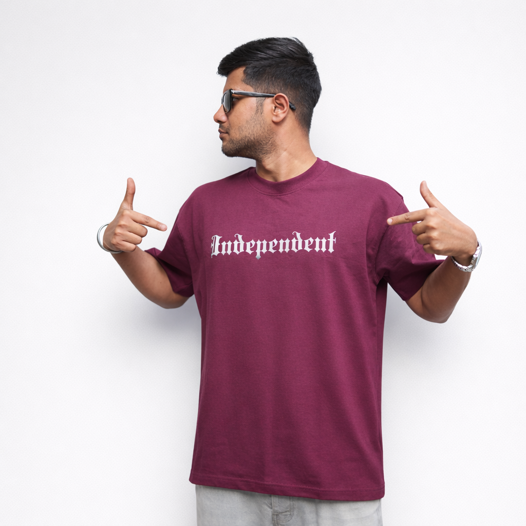 INDEPENDENT - Maroon Oversized T-Shirt