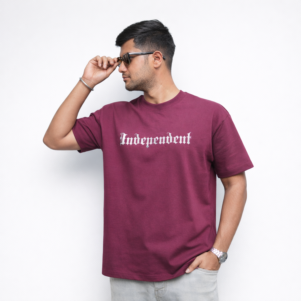 INDEPENDENT - Maroon Oversized T-Shirt