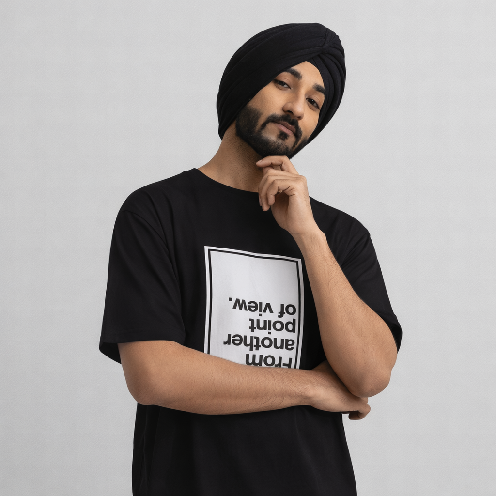 FLIPPED REALITY - Black Oversized T-Shirt