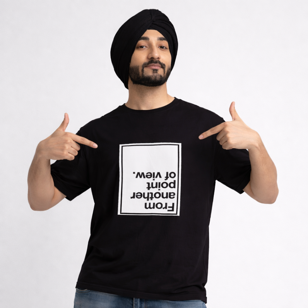 FLIPPED REALITY - Black Oversized T-Shirt
