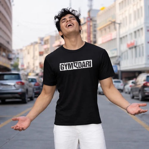 GYMEDARI POWER - Black Regular Fit T-Shirt