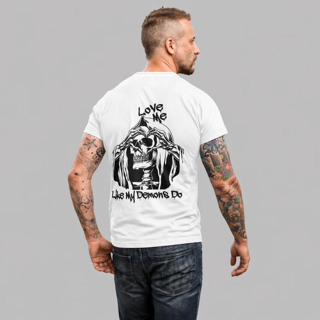 DEMONS LOVE - White Regular Fit T-Shirt