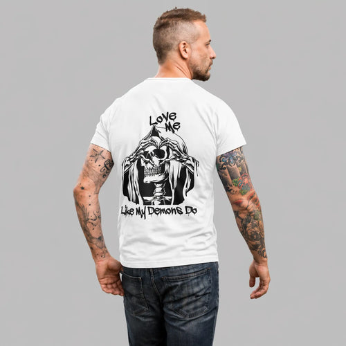 DEMONS LOVE - White Regular Fit T-Shirt