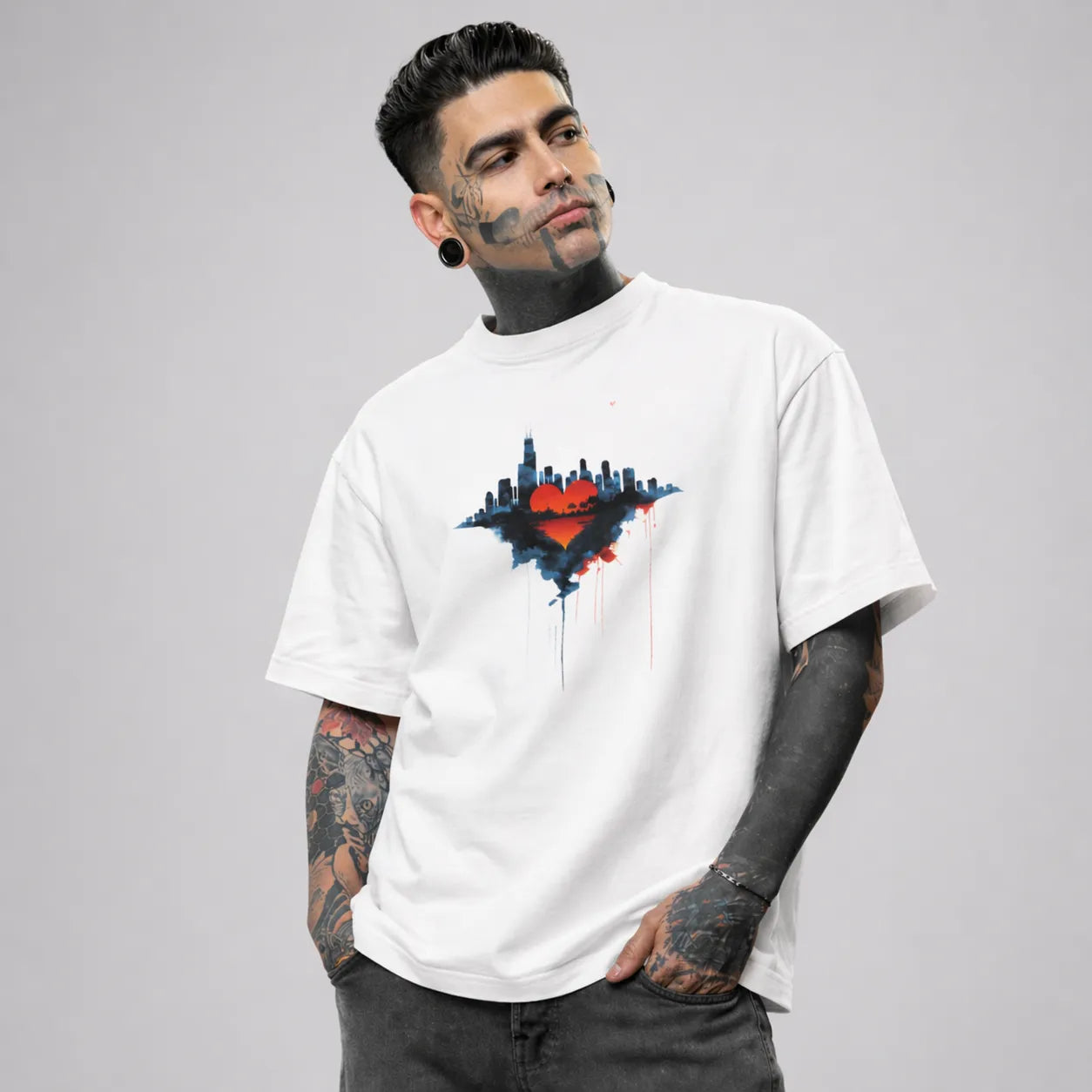 ART OF THE WILD - Off White Oversized T-Shirt