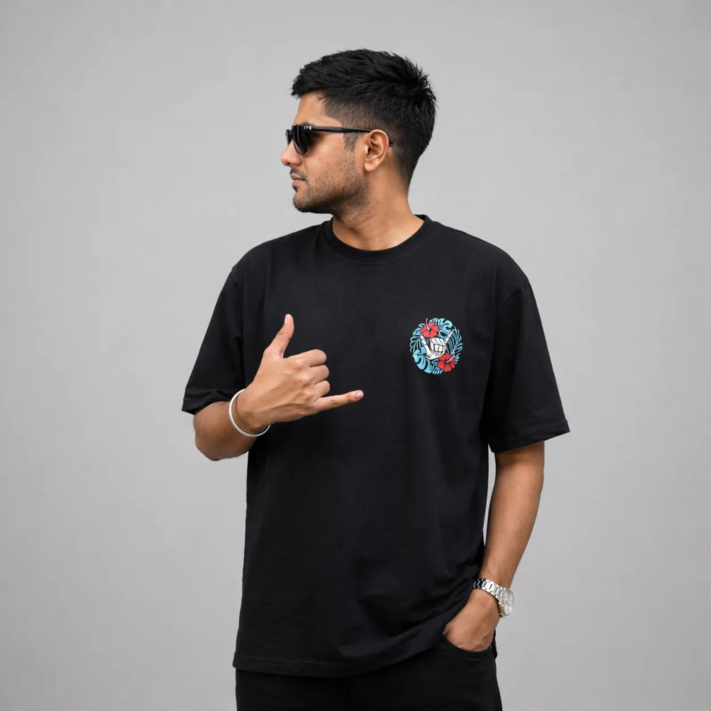 DESI MODE ON - Black Oversized T-Shirt
