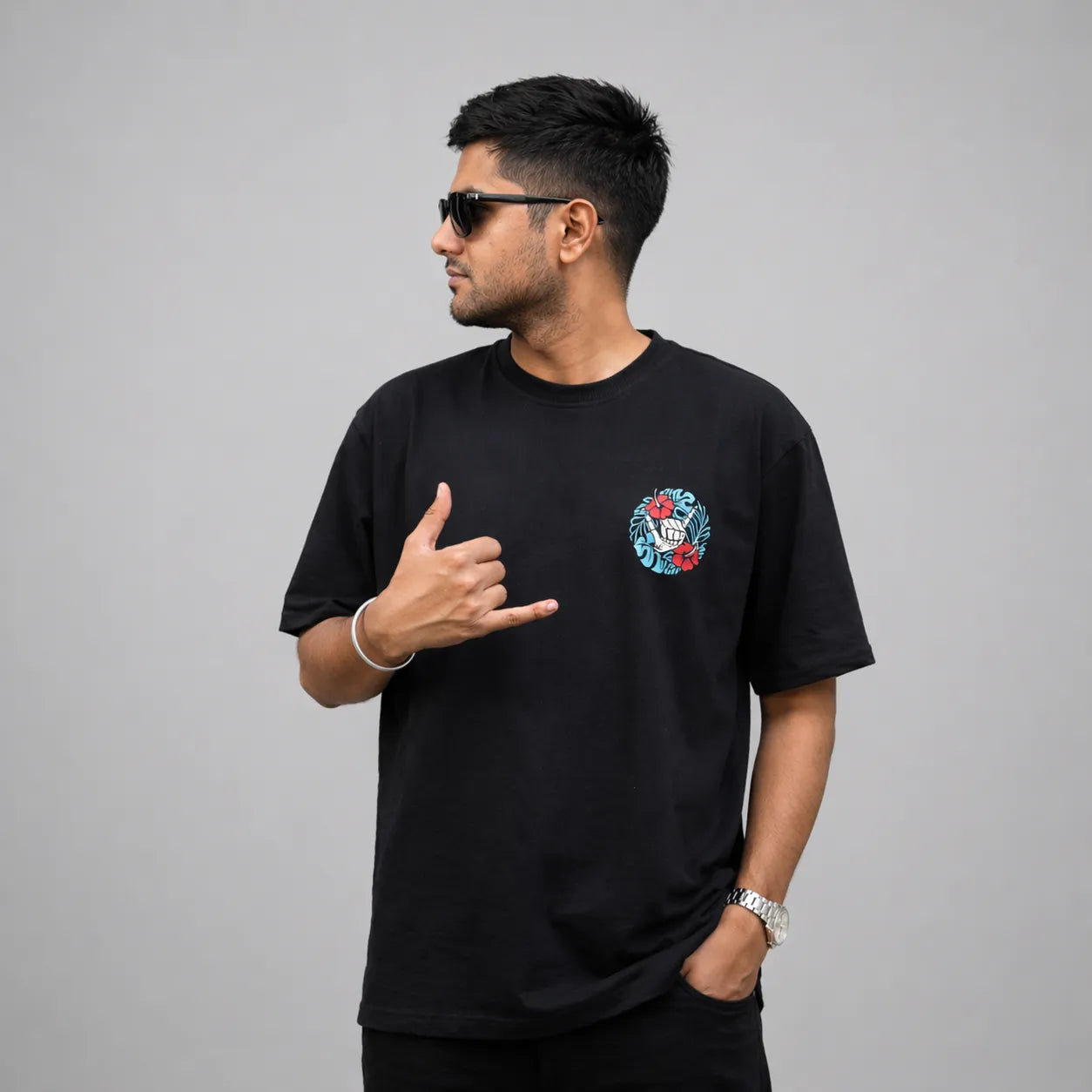 DESI MODE ON - Black Oversized T-Shirt