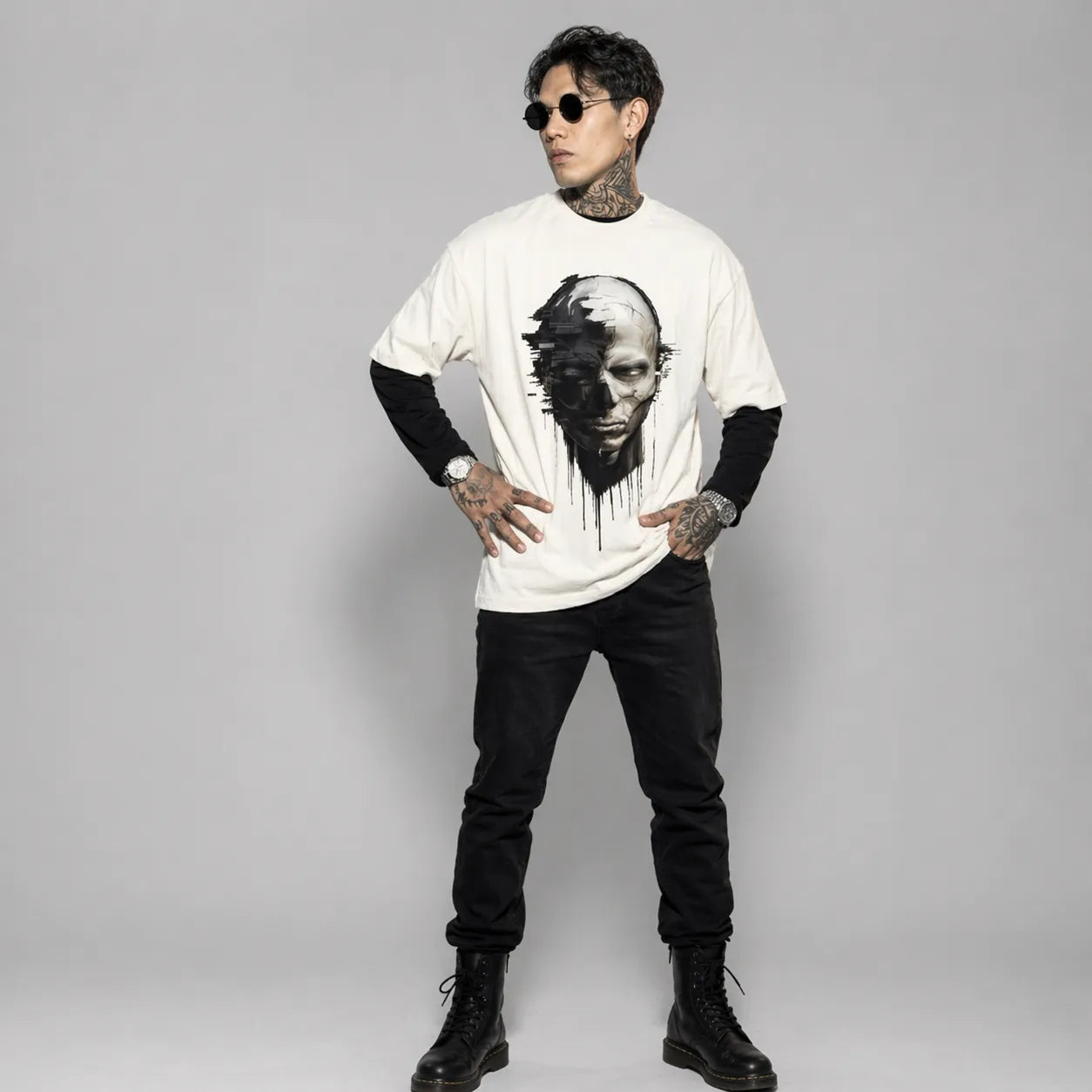 TIMELESS SCULPTURE - Off White Oversized T-Shirt