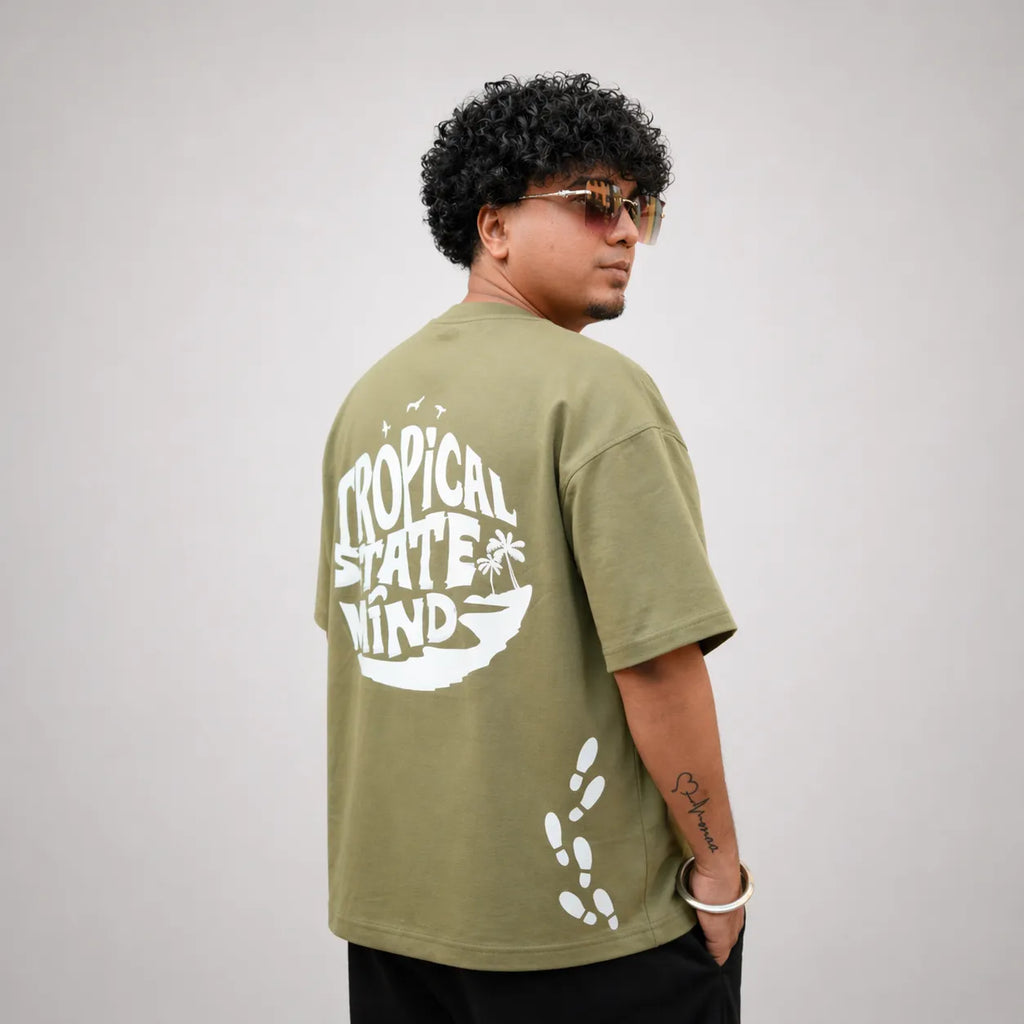 LOST IN THE WOODS - Forest Green Oversized T-Shirt