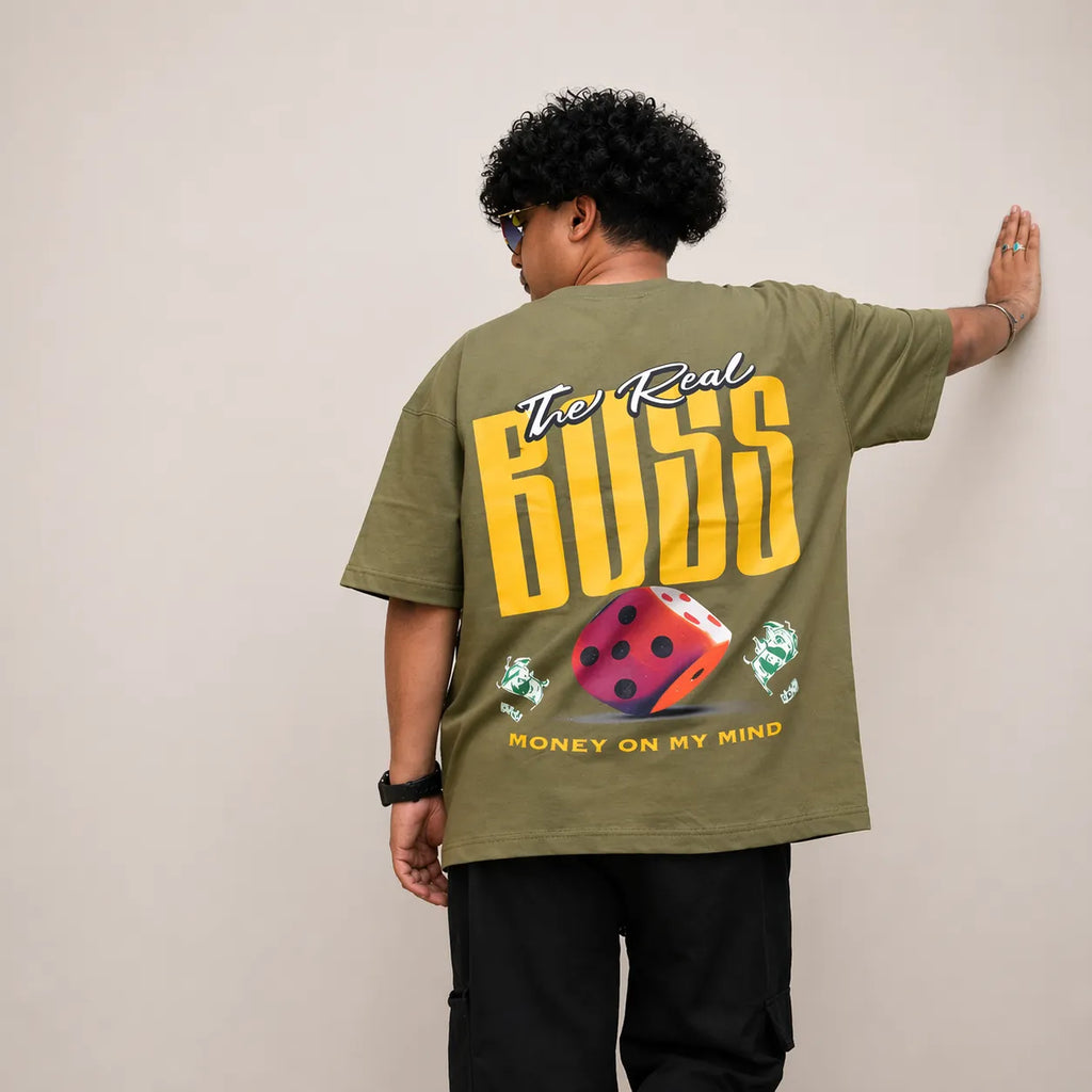 THE REAL BOSS - Green Oversized T-Shirt