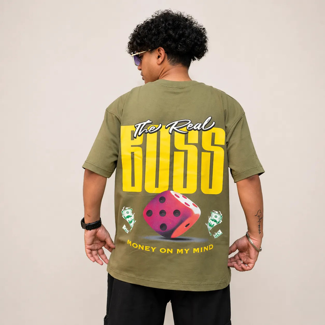 THE REAL BOSS - Green Oversized T-Shirt