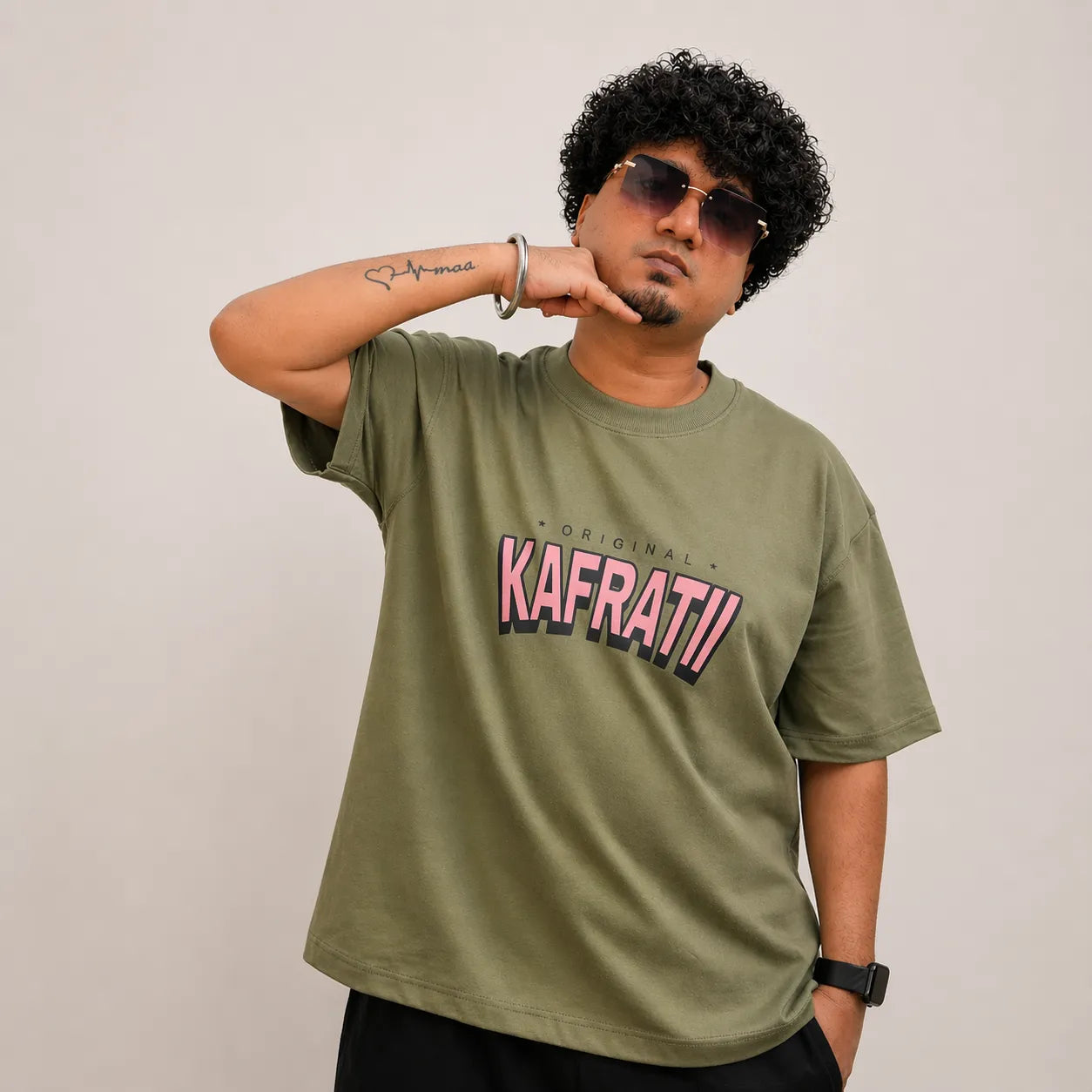 THE REAL BOSS - Green Oversized T-Shirt