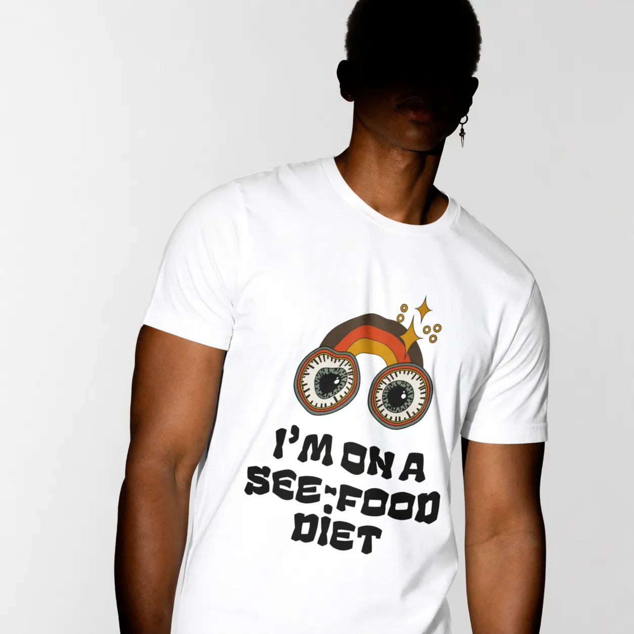 FOODIE VISION - White Regular Fit T-Shirt
