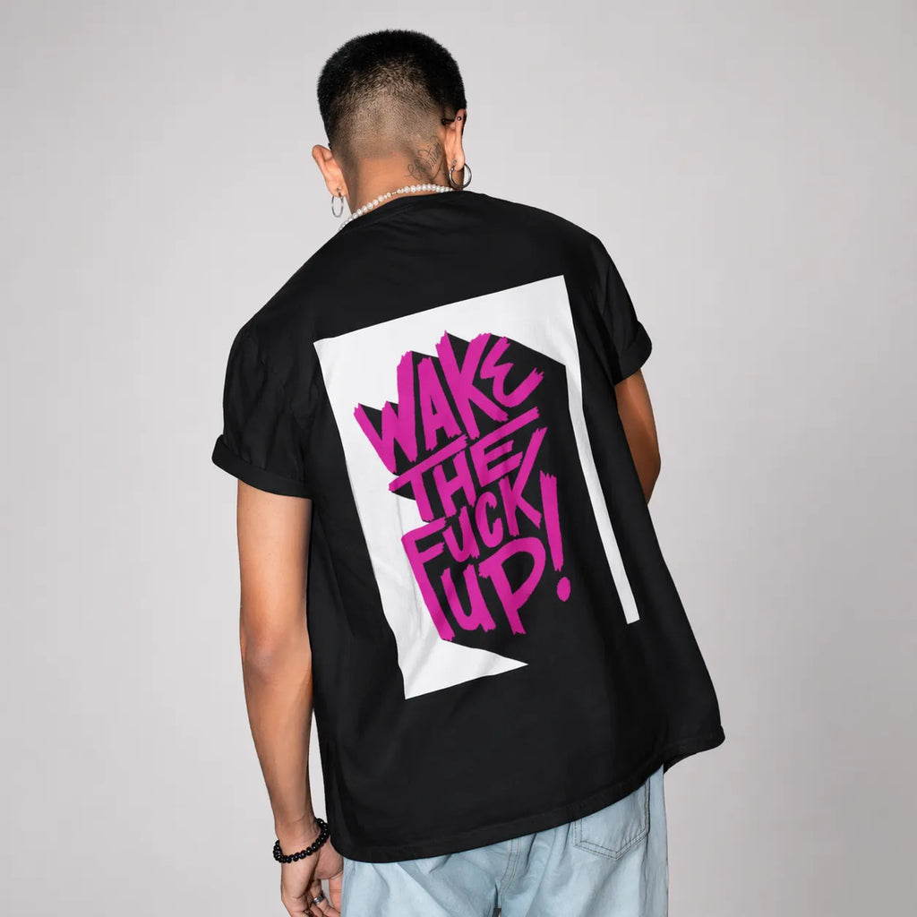 WAKE UP REALITY - Black Regular Fit T-Shirt