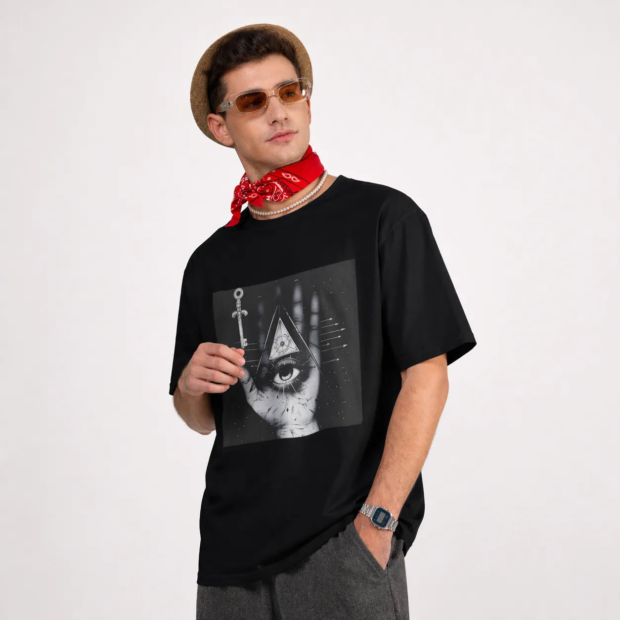 THE ENCHANTED EYE - Black Oversized T-Shirt