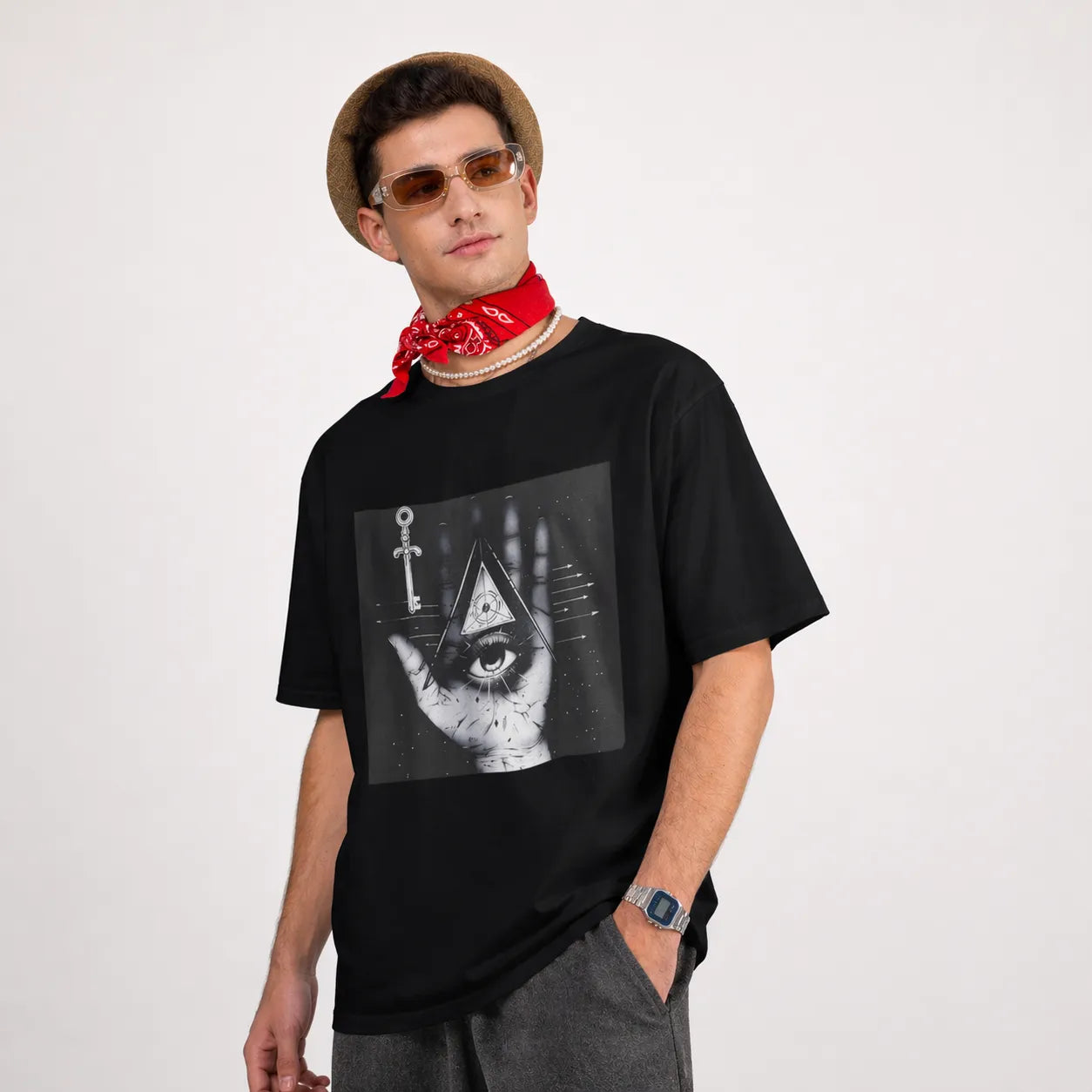 THE ENCHANTED EYE - Black Oversized T-Shirt