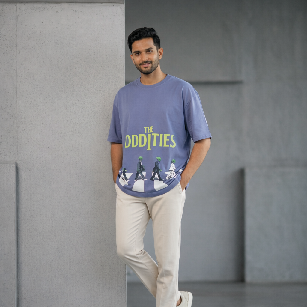 THE ODDITIES - Smoke Blue Oversized T-Shirt