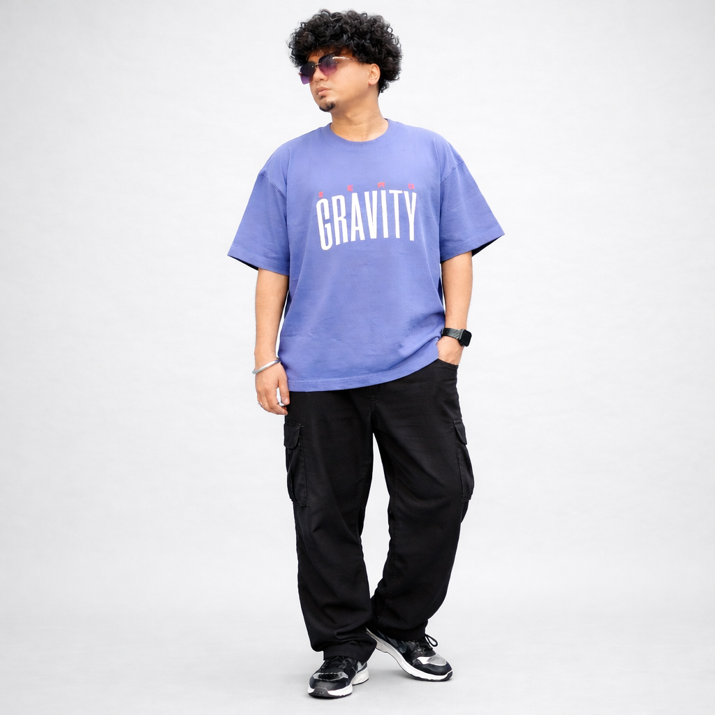ZERO GRAVITY - Blue Oversized T-Shirt