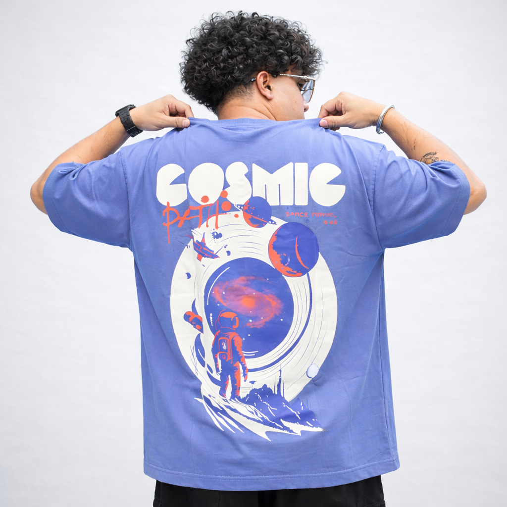 ZERO GRAVITY - Blue Oversized T-Shirt