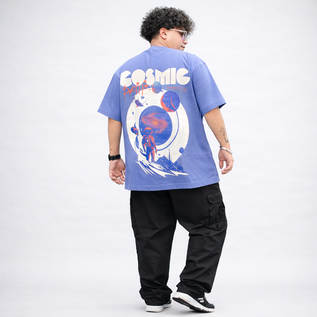 ZERO GRAVITY - Blue Oversized T-Shirt