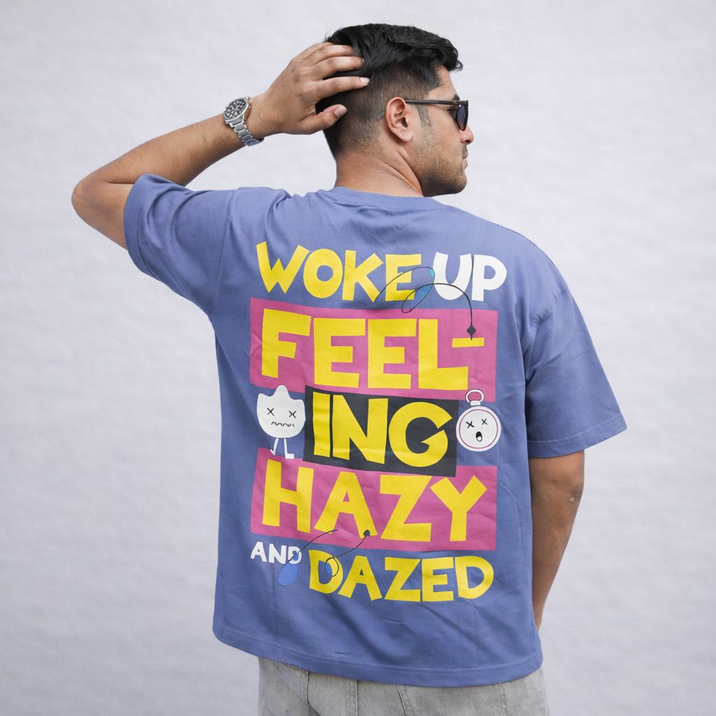 HAZY MORNING - Blue Oversized T-Shirt