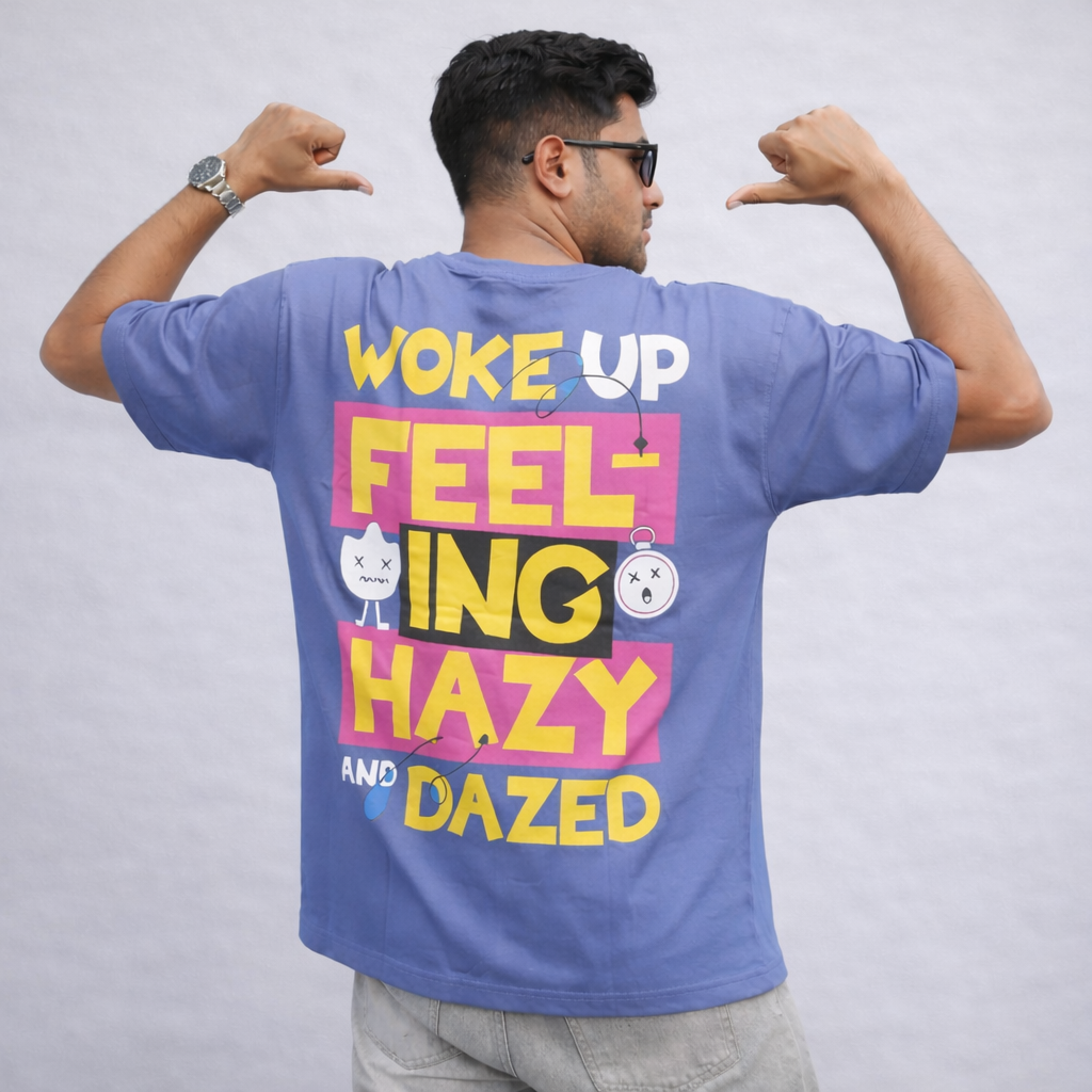 HAZY MORNING - Blue Oversized T-Shirt