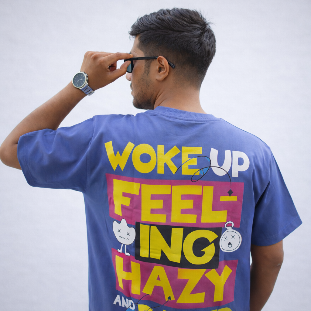 HAZY MORNING - Blue Oversized T-Shirt