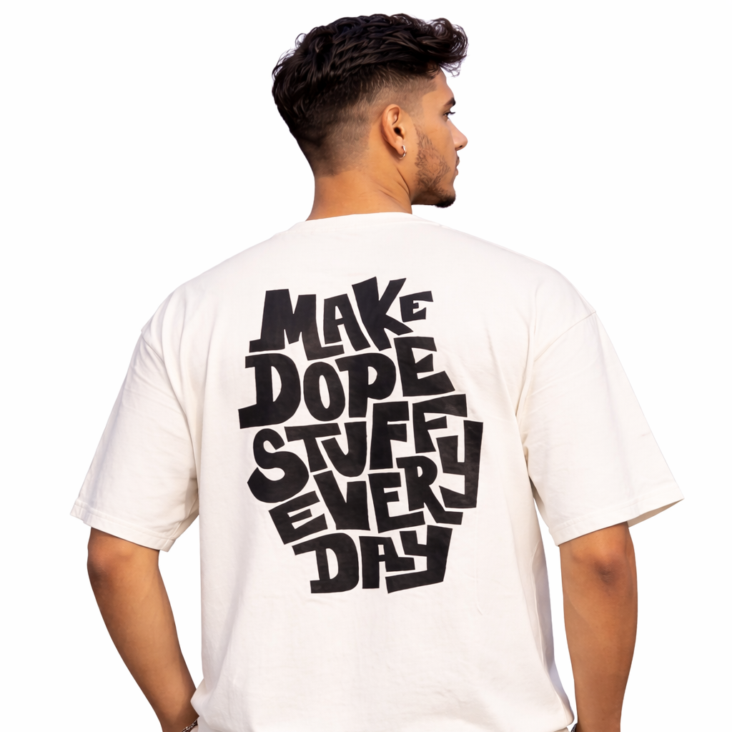 DOPE STUFF - Off White Oversized T-Shirt