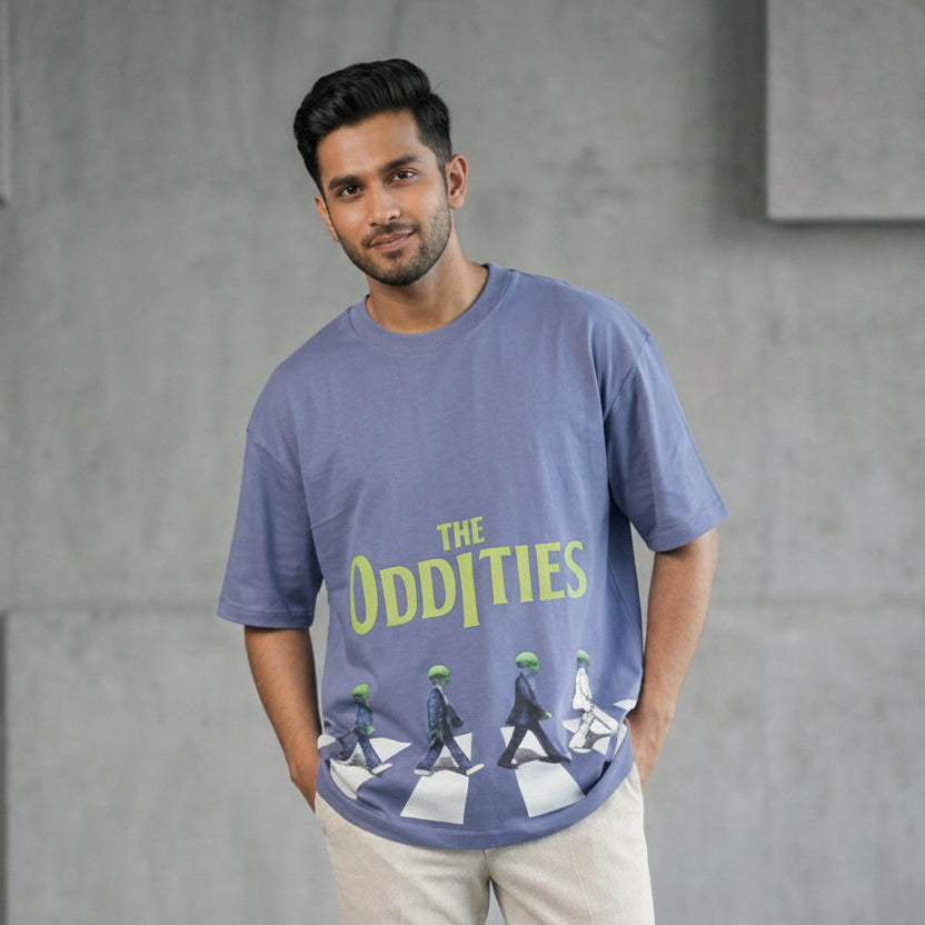 THE ODDITIES - Smoke Blue Oversized T-Shirt
