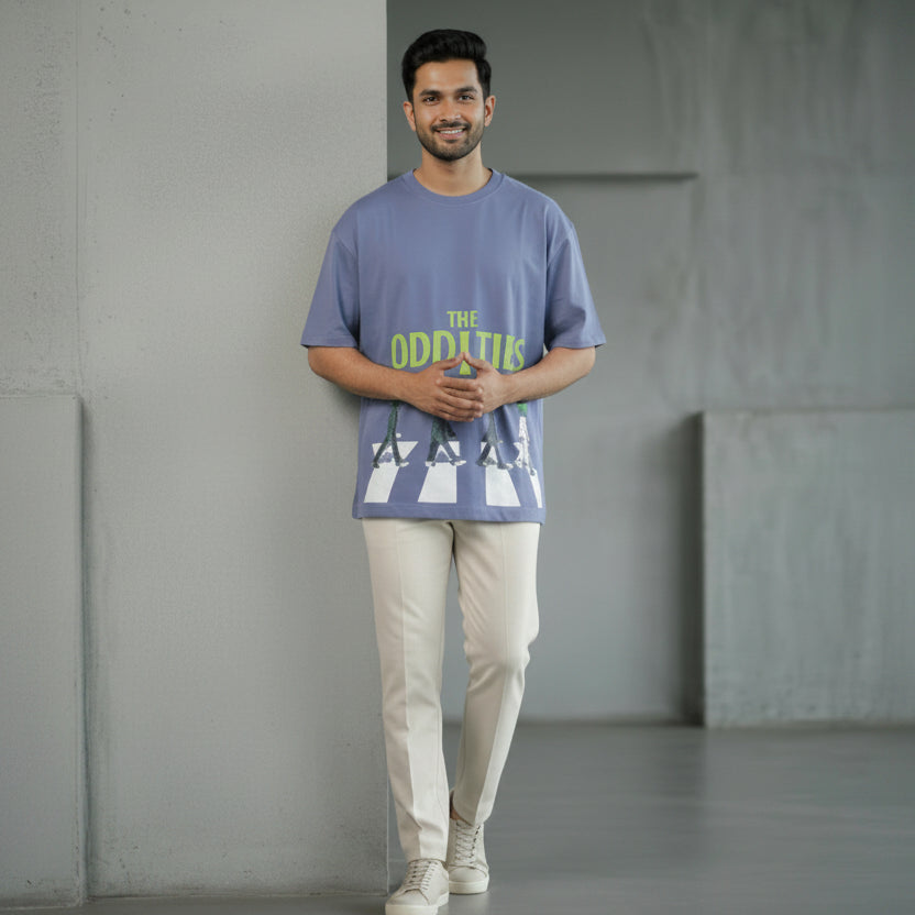 THE ODDITIES - Smoke Blue Oversized T-Shirt