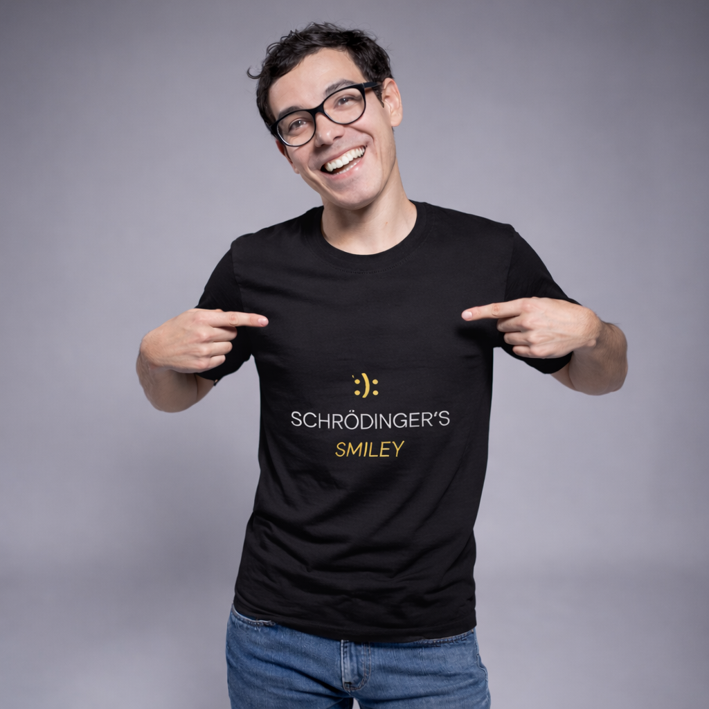SMILEY QUANTA - Black Regular Fit T-Shirt