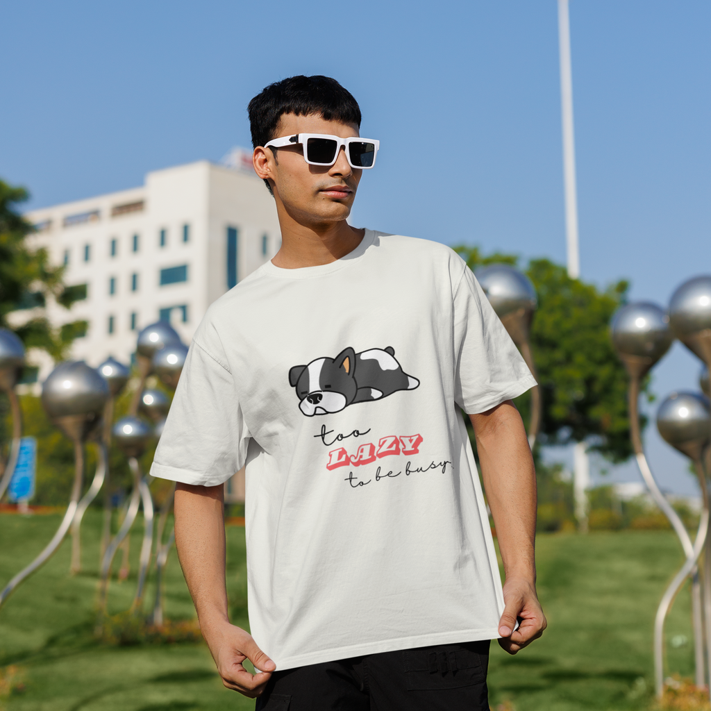 TOO LAZY TO NAME IT - Off White Oversized T-Shirt