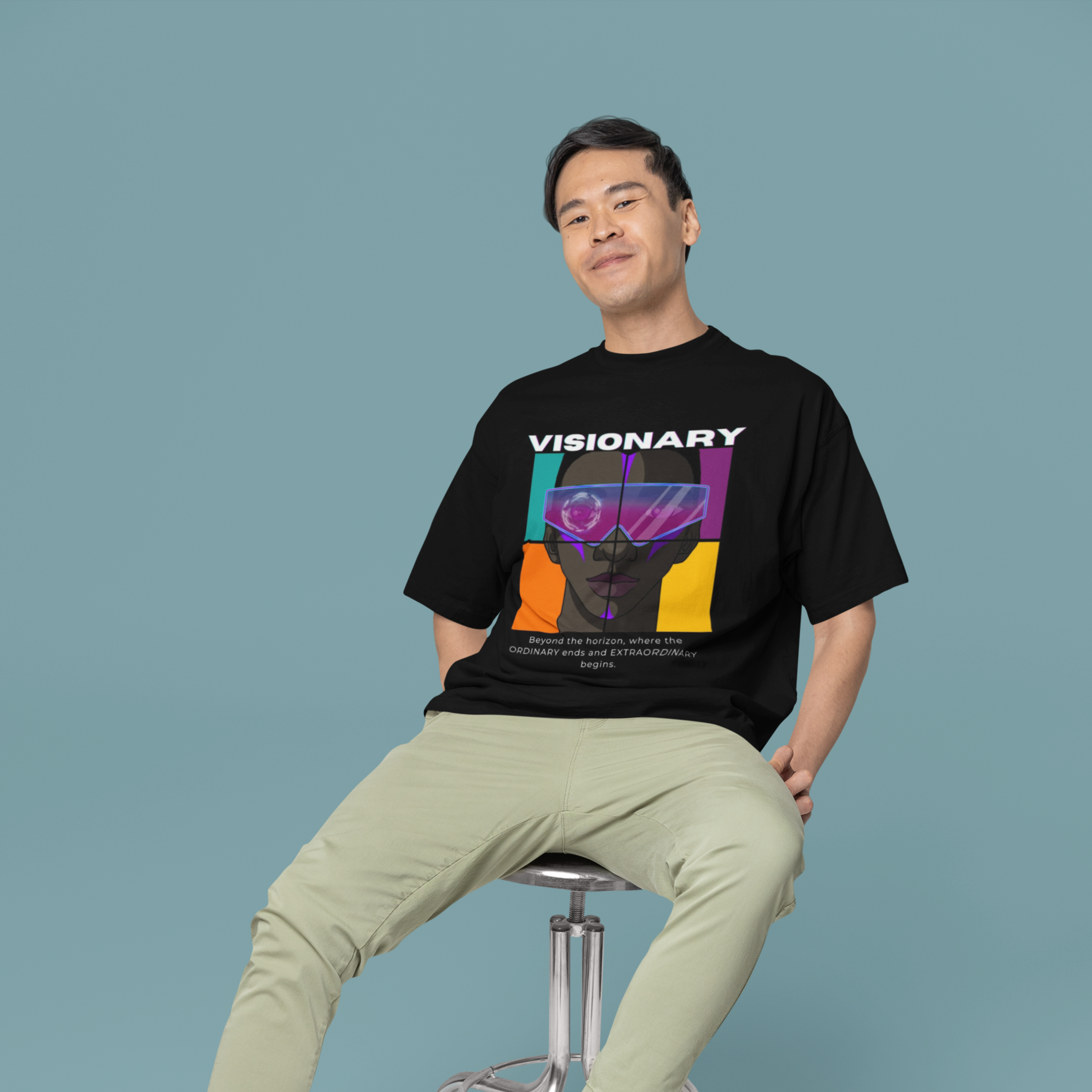 VISIONARY - Black Oversized T-Shirt