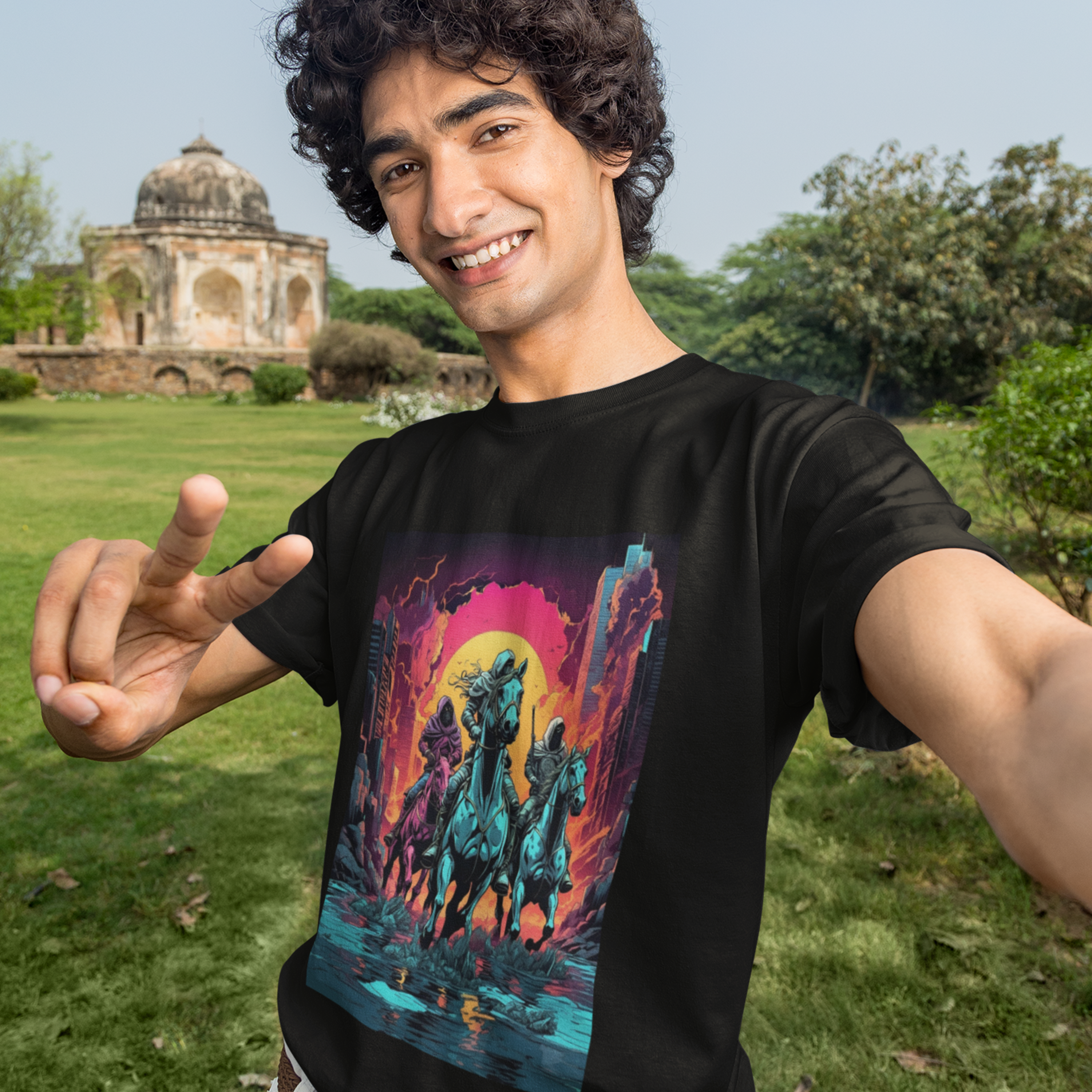 FURY RIDERS - Black Regular Fit T-Shirt