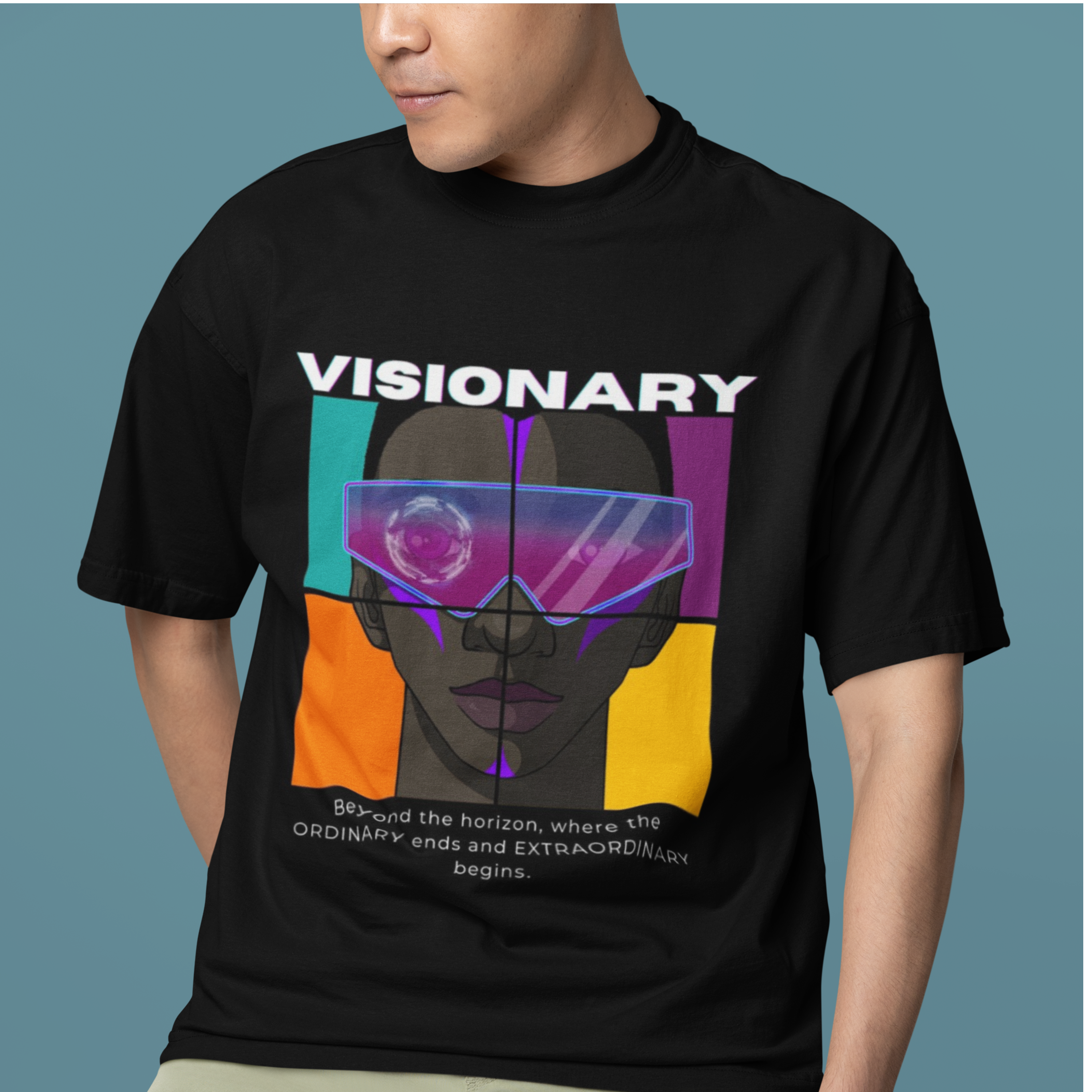 VISIONARY - Black Oversized T-Shirt