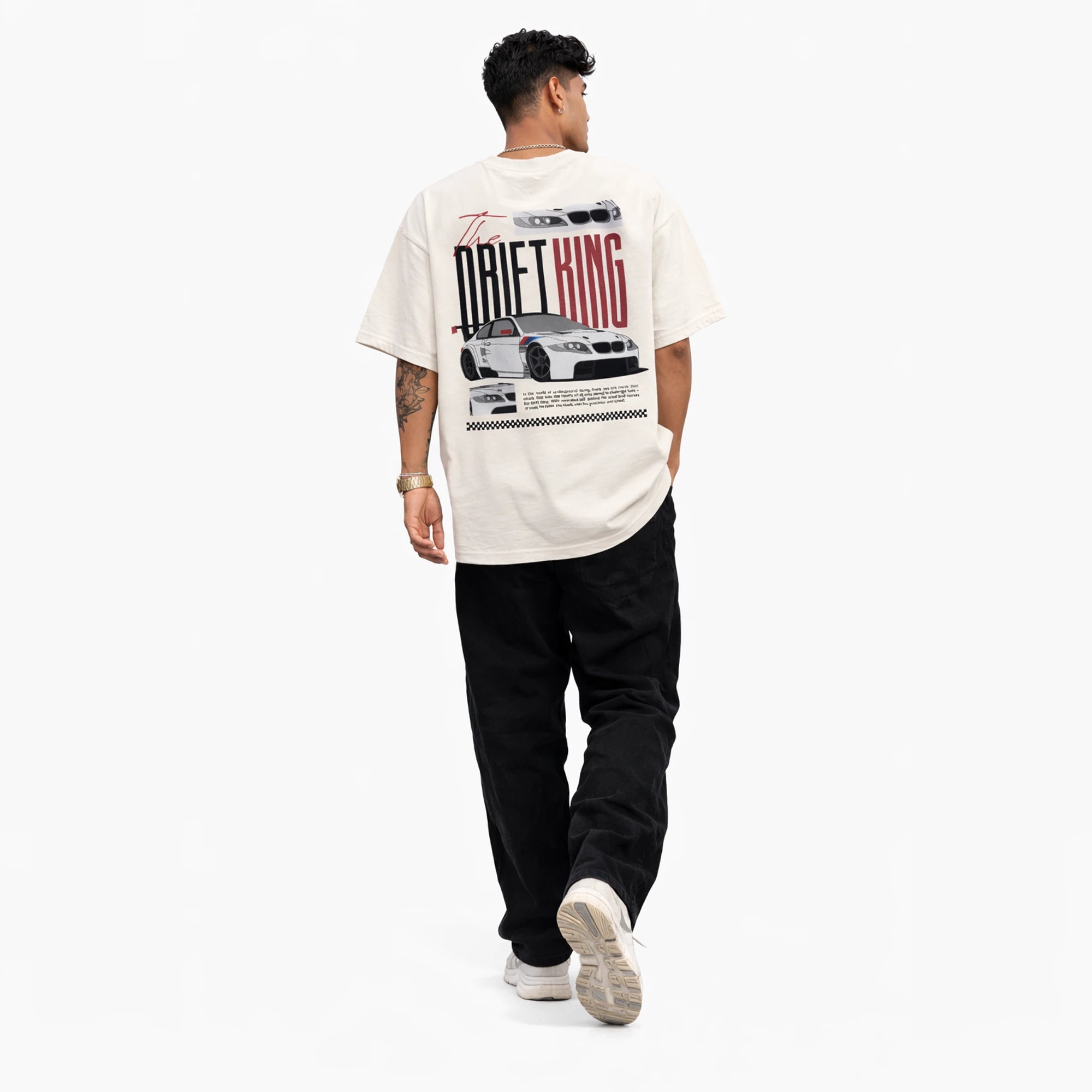 KING OF THE STREET - Off White Oversized T-Shirt