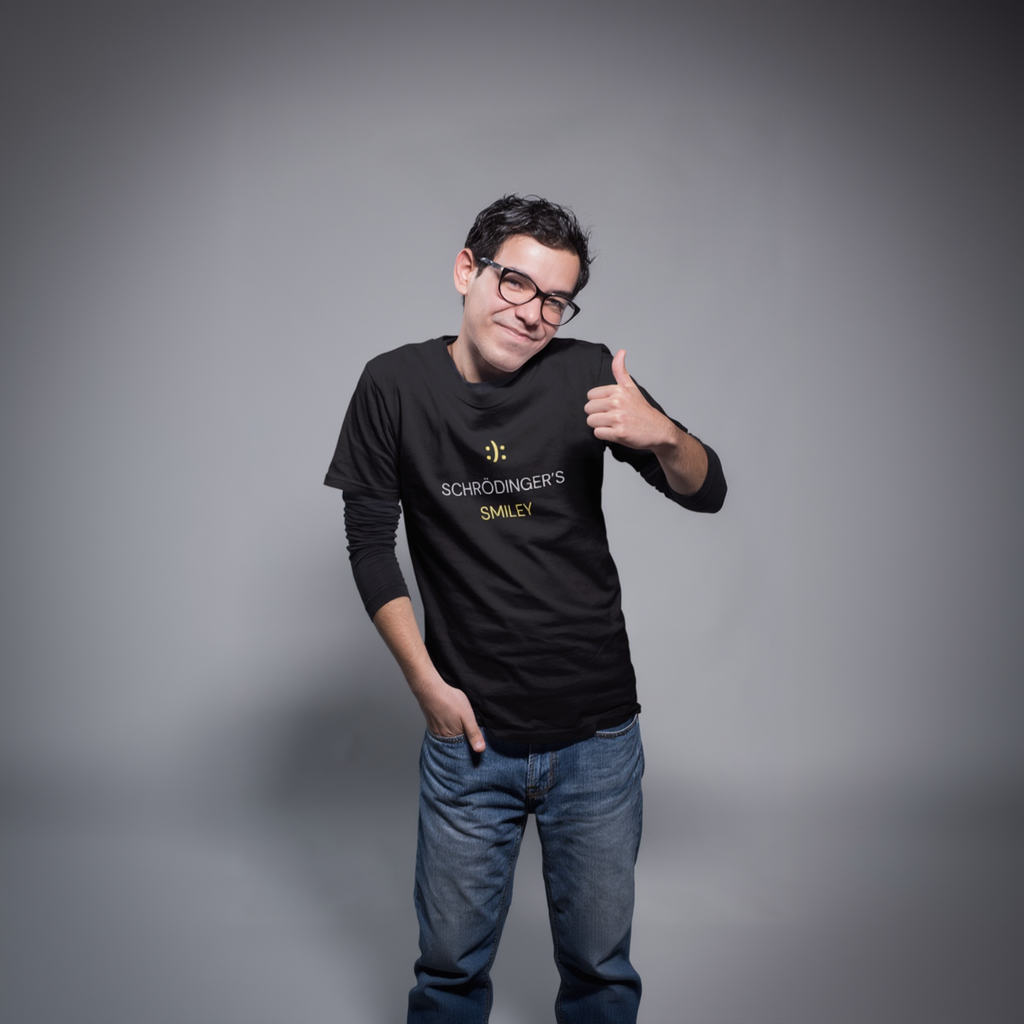 SMILEY QUANTA - Black Regular Fit T-Shirt