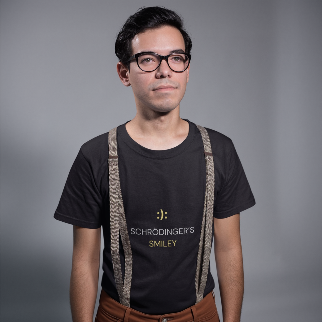 SMILEY QUANTA - Black Regular Fit T-Shirt